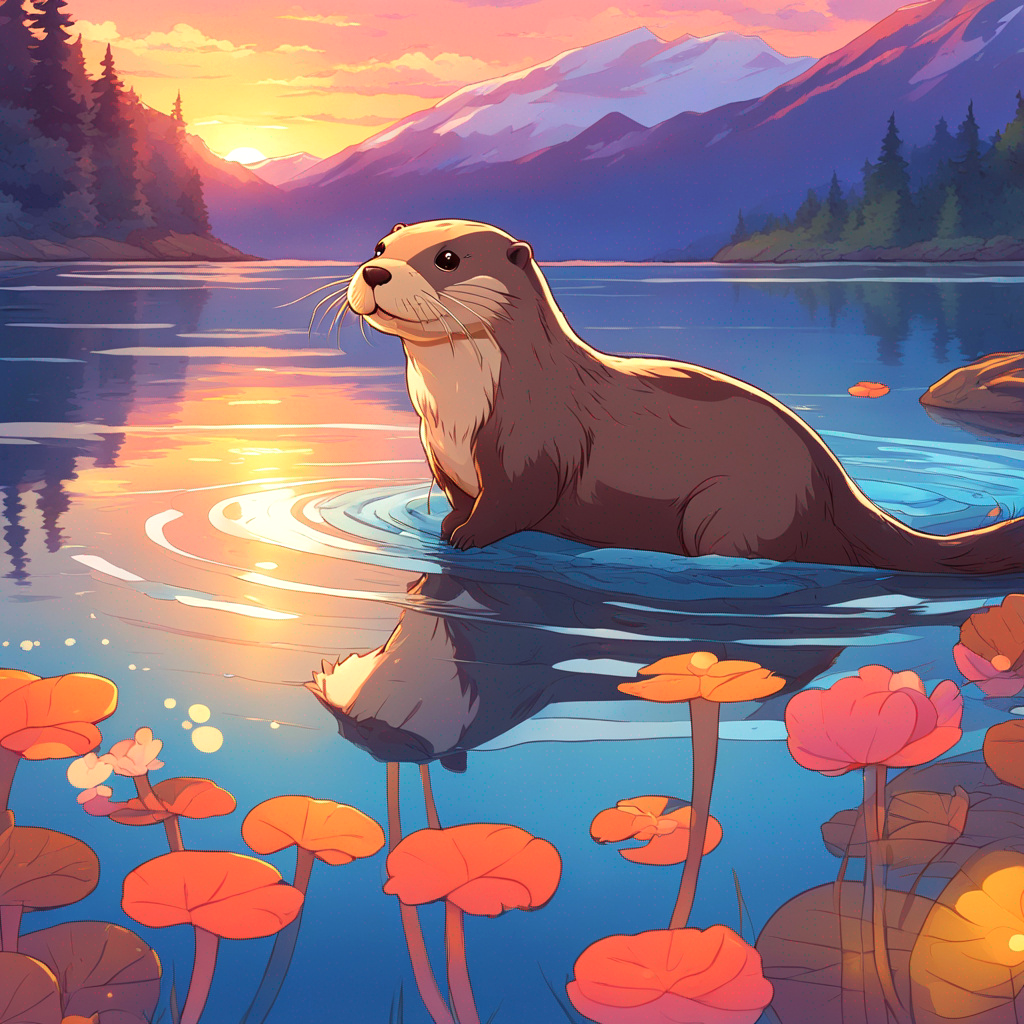 Beautiful otter at sunset by nmmarkowa on DeviantArt