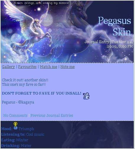 Pegasus Night Journal Skin