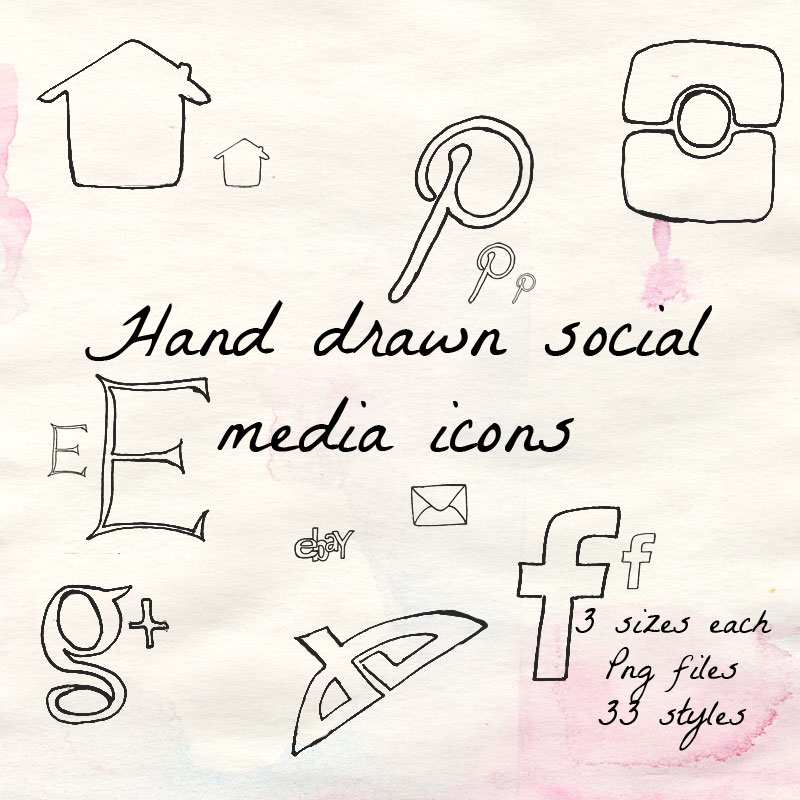 Sketchy social media icons