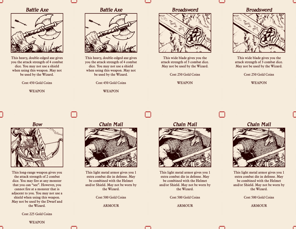 HeroQuest Treasure cards reimagined by Odanan on DeviantArt