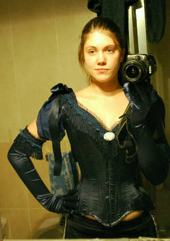 Victorian peacock corset