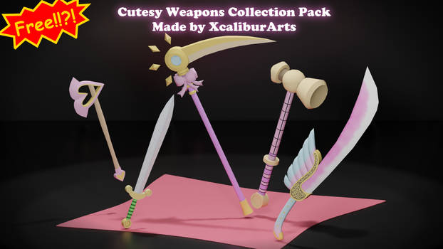 Free 3D/MMD Cutesy Weapon Collection Pack