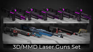 3D/MMD Laser Guns Set P2U Download