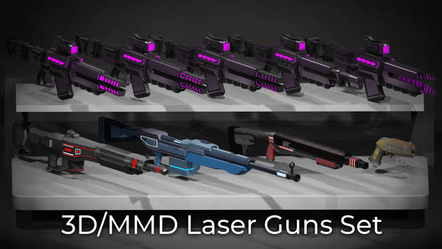 3D/MMD Laser Guns Set P2U Download