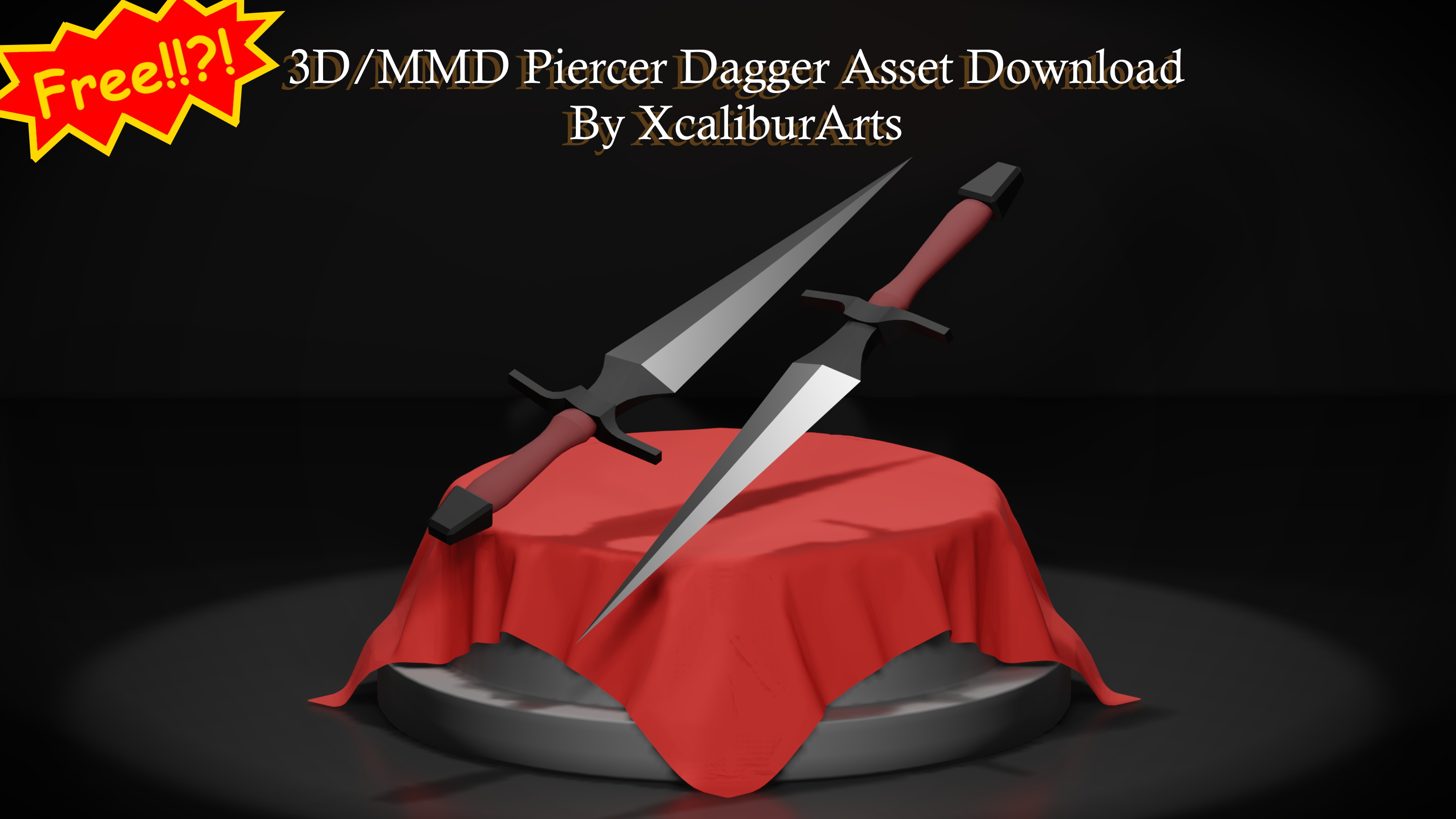 Free 3D/MMD Piercer Dagger Asset Download