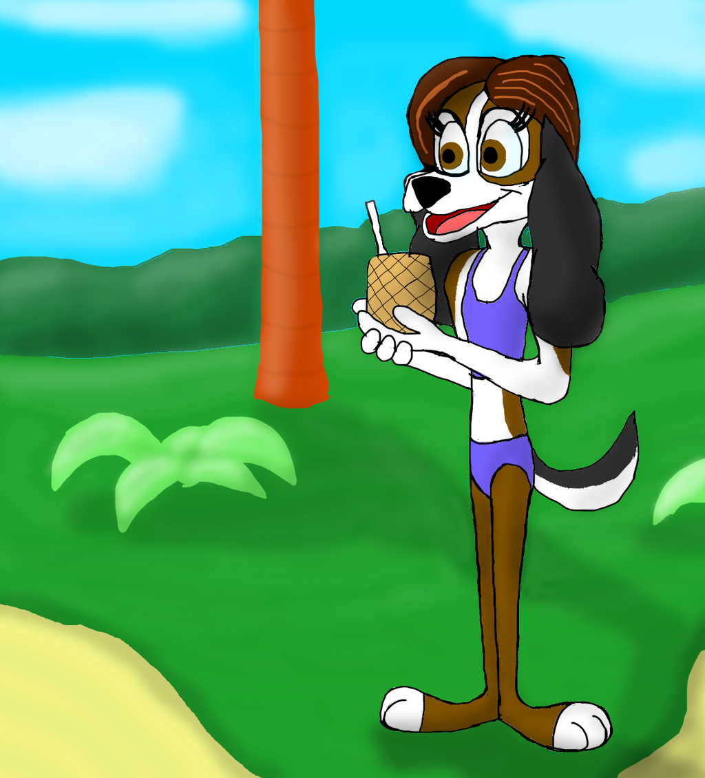Peppy with pineapple drink by Grobir on DeviantArt