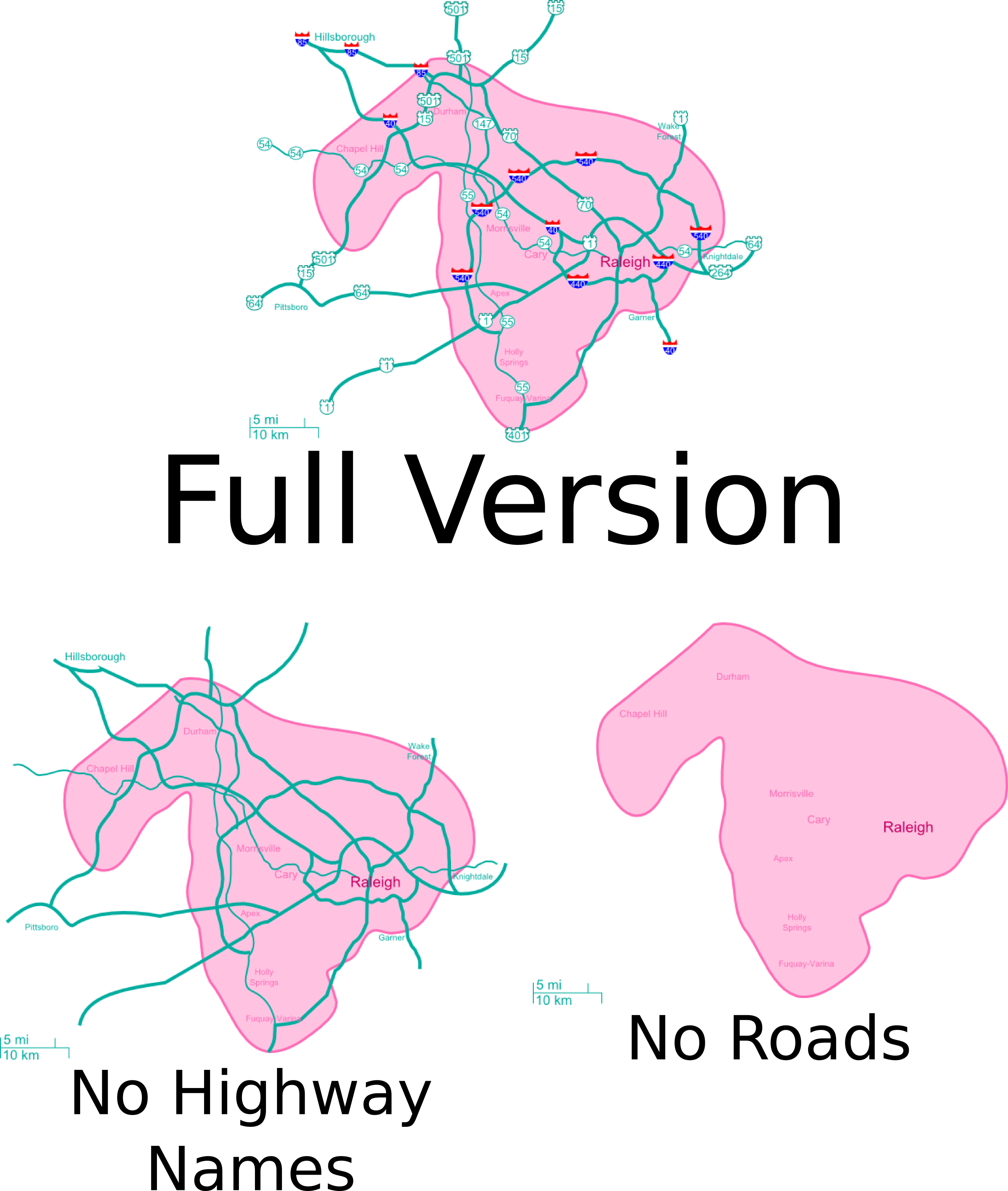 Business Area Map of Triangle NC