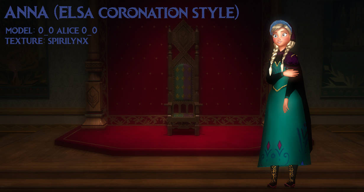 Mmd Model Dl Anna Elsa Coronation Style By Spirilynx On Deviantart