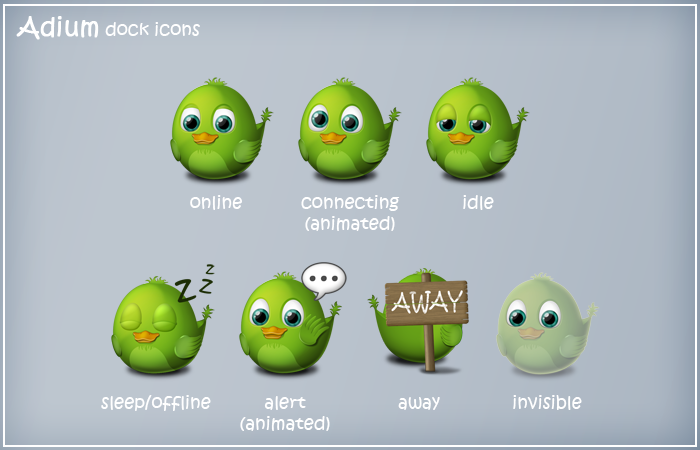 Birdie Adium Dock Icons