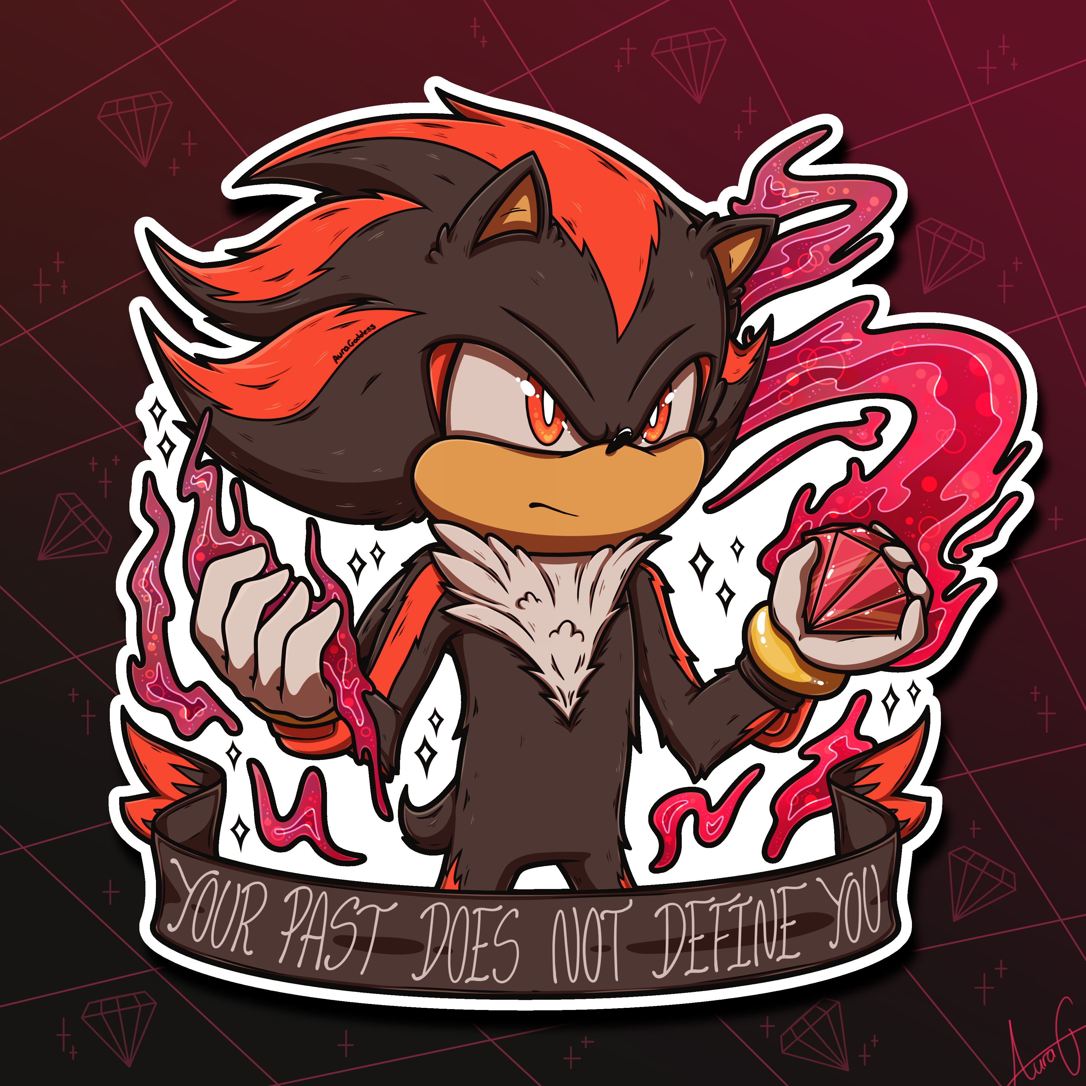 Shadow x amy x sonic - Sonic The Hegdehog - Sticker