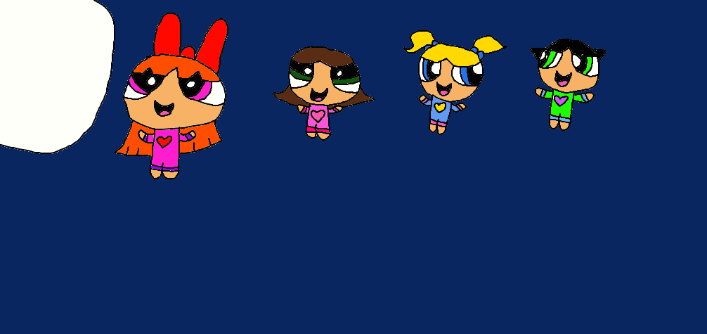Jansyn and the PowerPuff Girls in the night sky by jrg2004 on DeviantArt