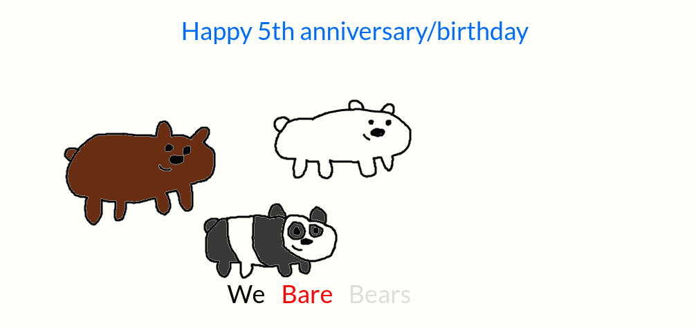 Happy 5th anniversary, We Bare Bears by jrg2004 on DeviantArt