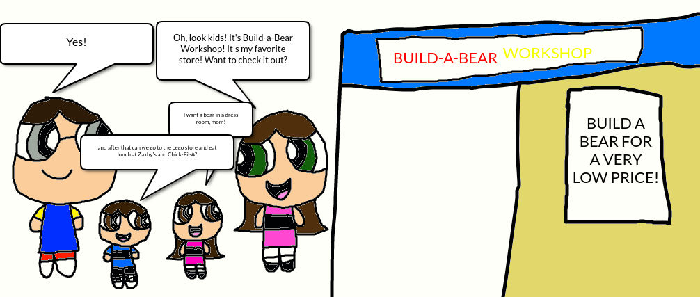 Jansyn and Michael and kids at Build a Bear by jrg2004 on DeviantArt