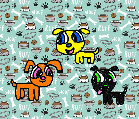 Powerpups in a bone background by jrg2004 on DeviantArt