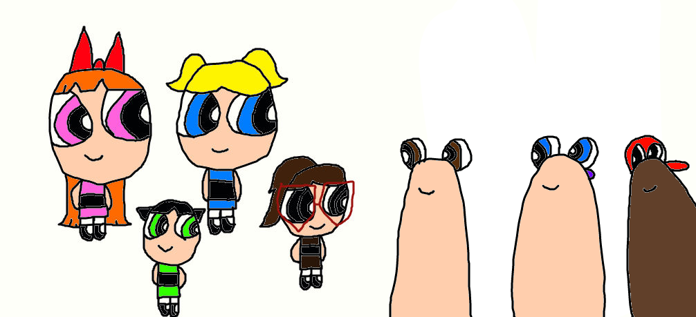 Powerpuff Girls and Stacey meets Oobi and friends by jrg2004 on DeviantArt