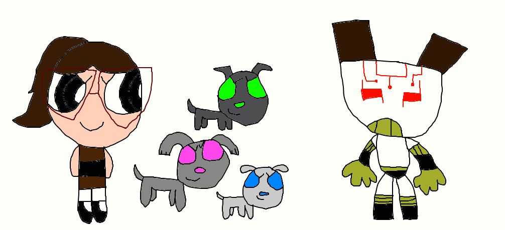 Stacey and Robot puppy clones fight Protoboy by jrg2004 on DeviantArt