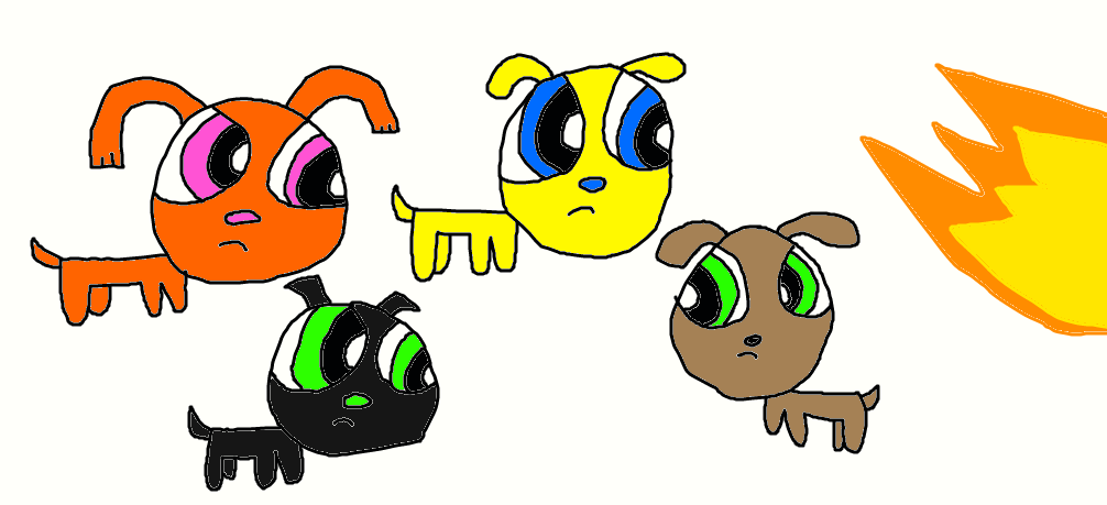 Powerpups protect Lucky from fire by jrg2004 on DeviantArt