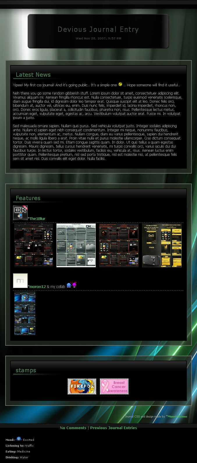 FREE CSS Journal Vista V1 by Muertelicious on DeviantArt