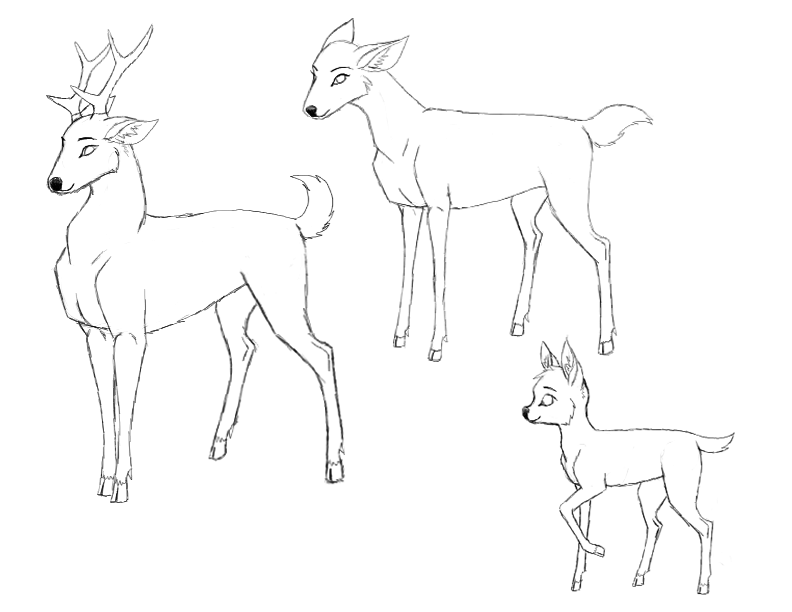 Как нарисовать косулю поэтапно