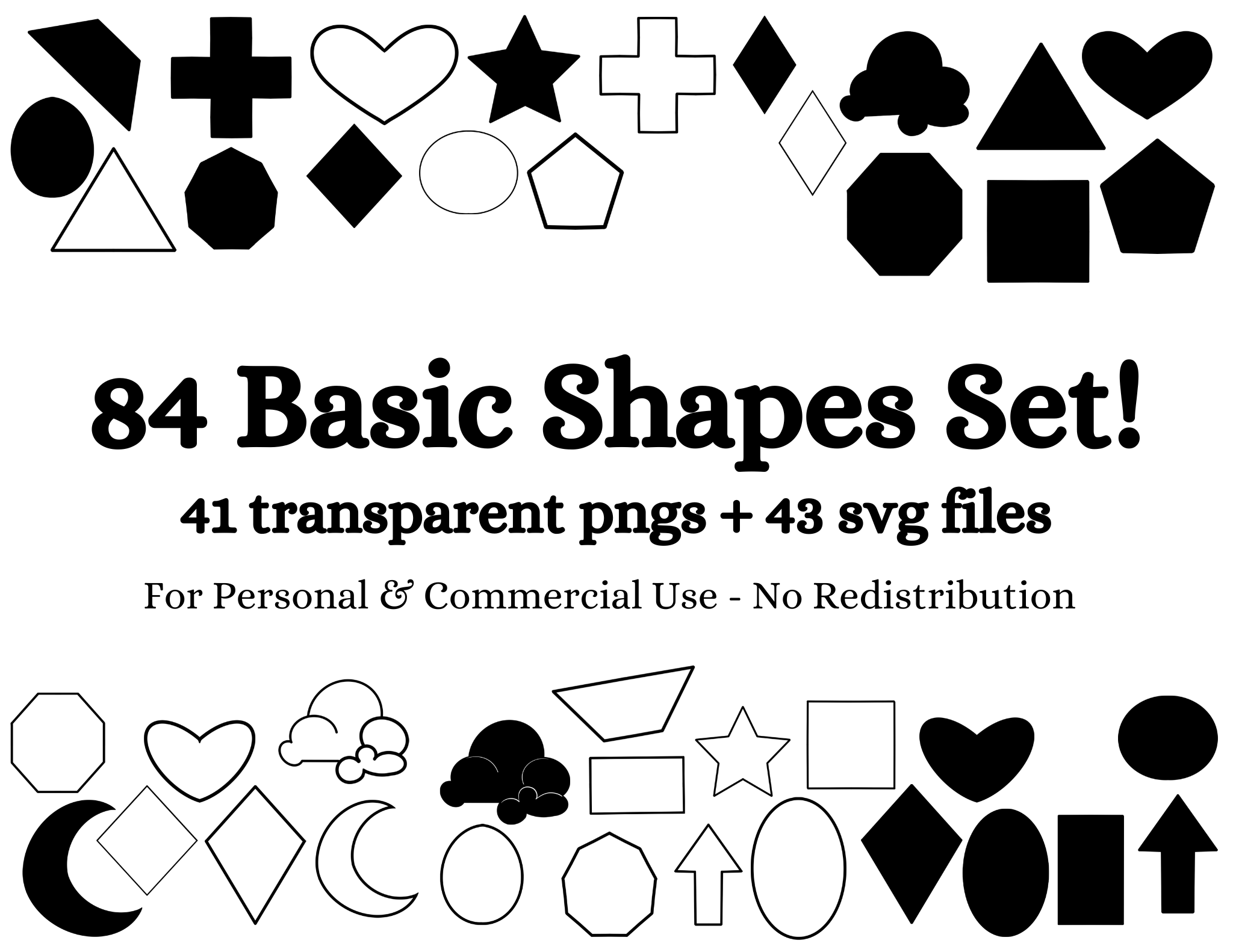 Basic Shape Silhouette SVG, PNG, DXF Digital Files Include By SVGStoreShop