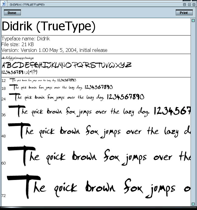 The Didrik font