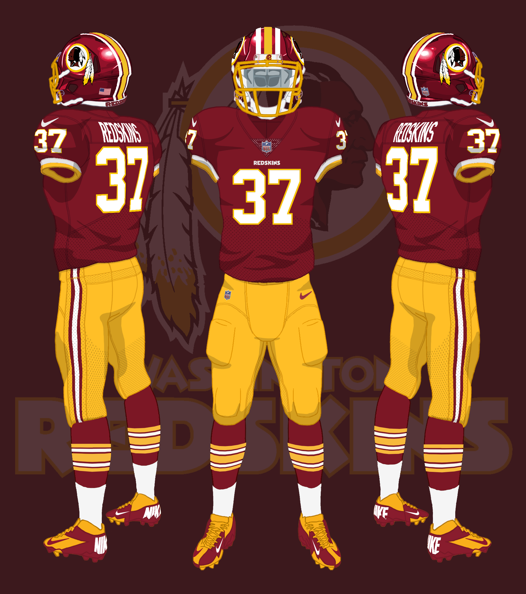 washington redskins home uniform