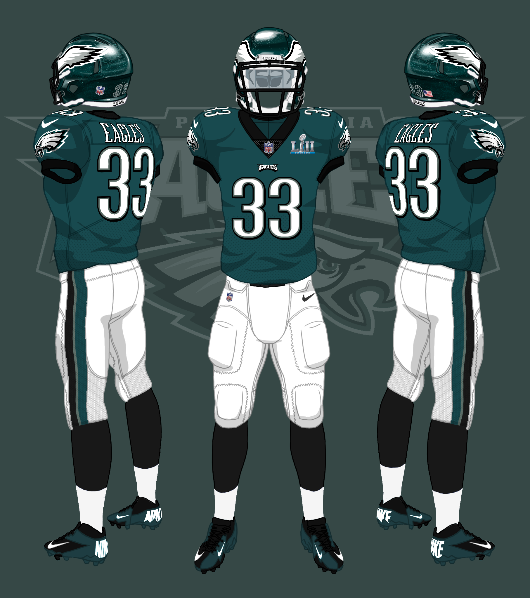 philadelphia eagles home uniform