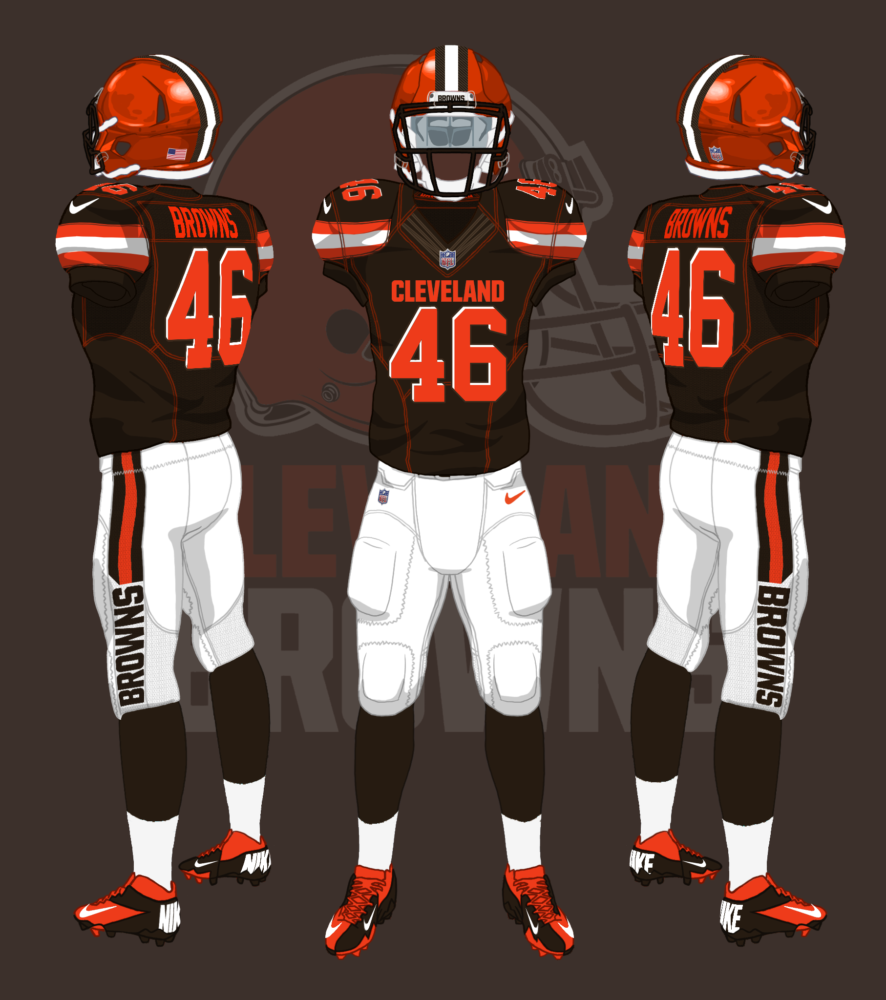 Cleveland Browns uniforms by CoachFieldsOfNOLA on DeviantArt