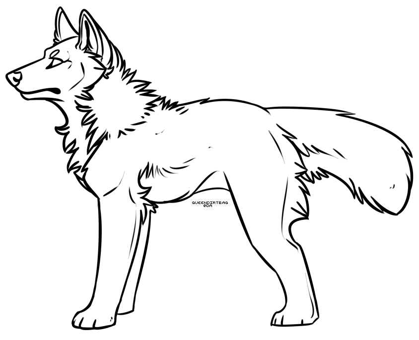 Free Wolf Lineart