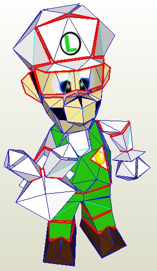 Fire Luigi Paper Model PDO