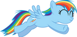 Rainbow Dash Filly Jumping by imageconstructor