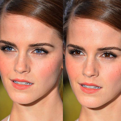 Emma Uotson yalangoch va fotoshopda