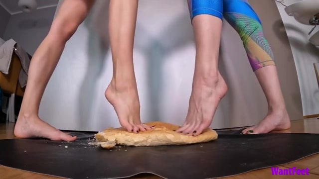 Crushing Bread Barefoot by wantfeetcom