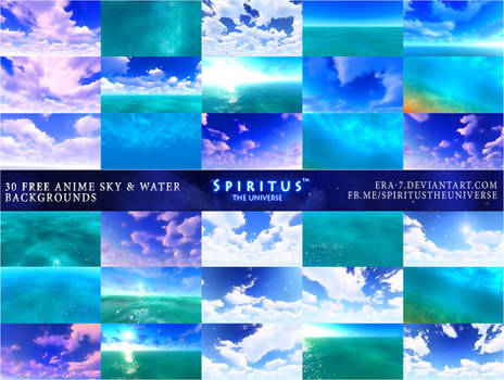 30 FREE ANIME SKY AND WATER BACKGROUNDS - PACK 28