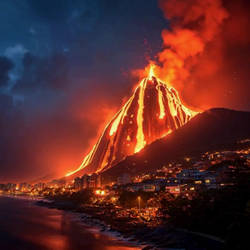 Lava flow at Sugarloaf Mountain at RJ, Brazil