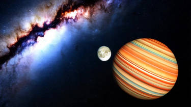 Amazing planet with two moons