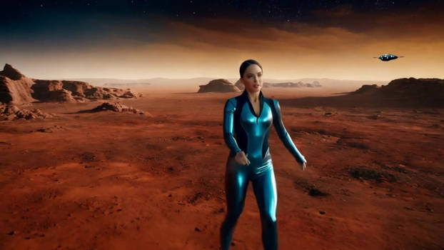 Woman walking at Mars