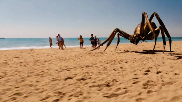 Giant spider runs at beach causing panic