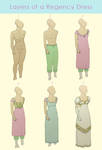 Layers of a Regency Dress (early 1800's)