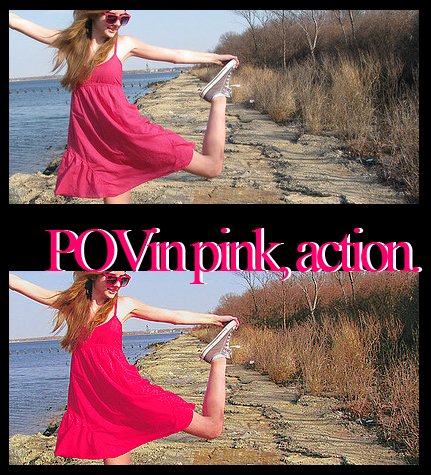 +Point of view in pink, action