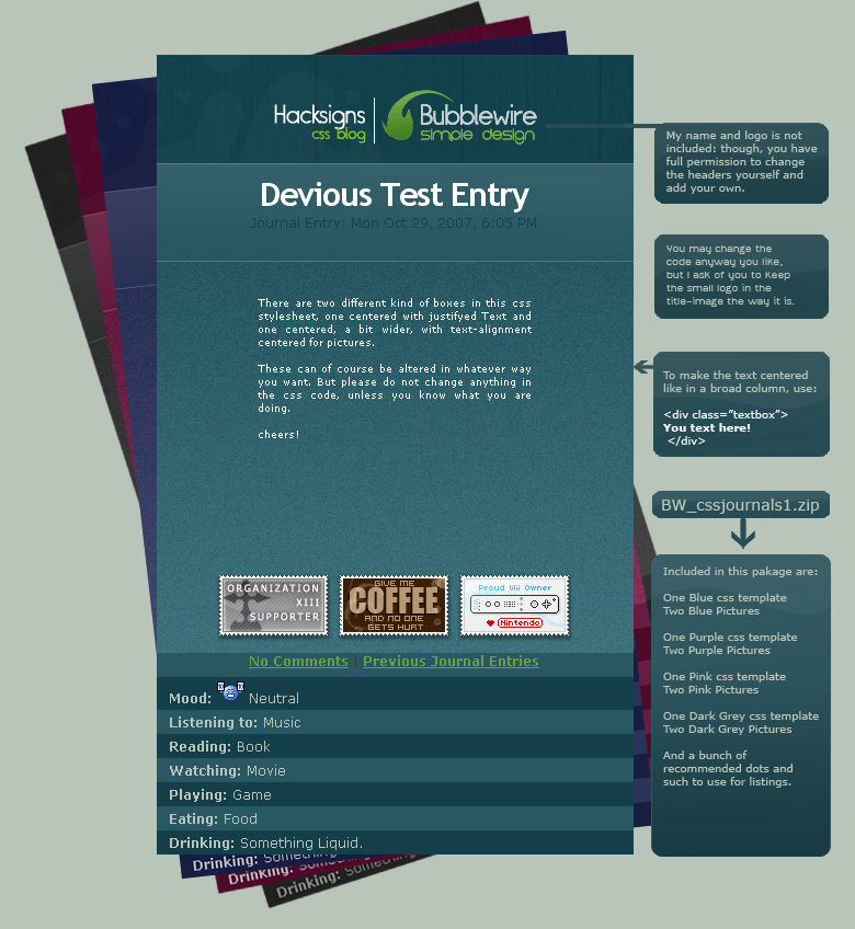 Css Journal templates. by HackSigns on DeviantArt