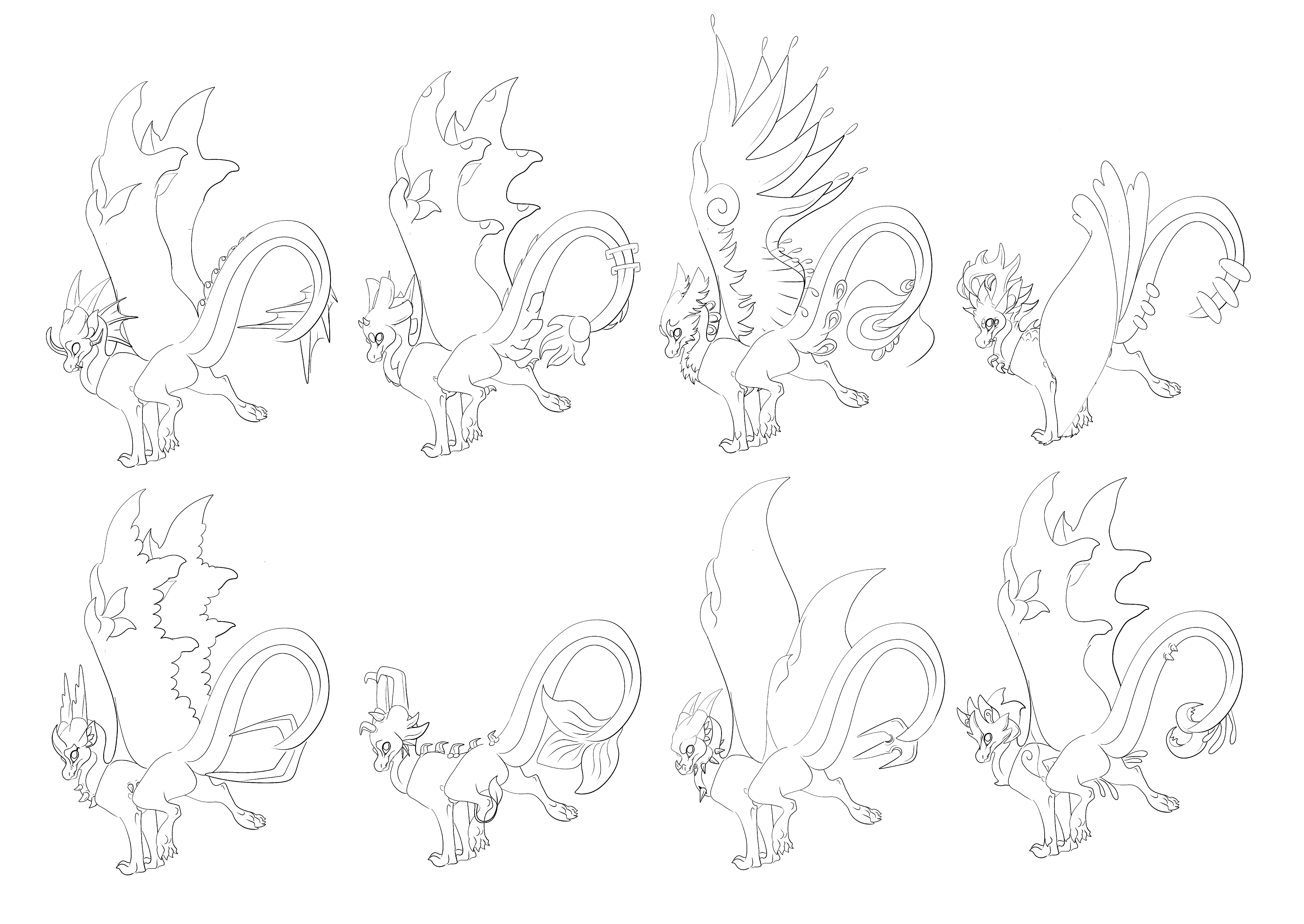 Fragile Chibi Dragon Linearts by AprilSilverWolf on DeviantArt