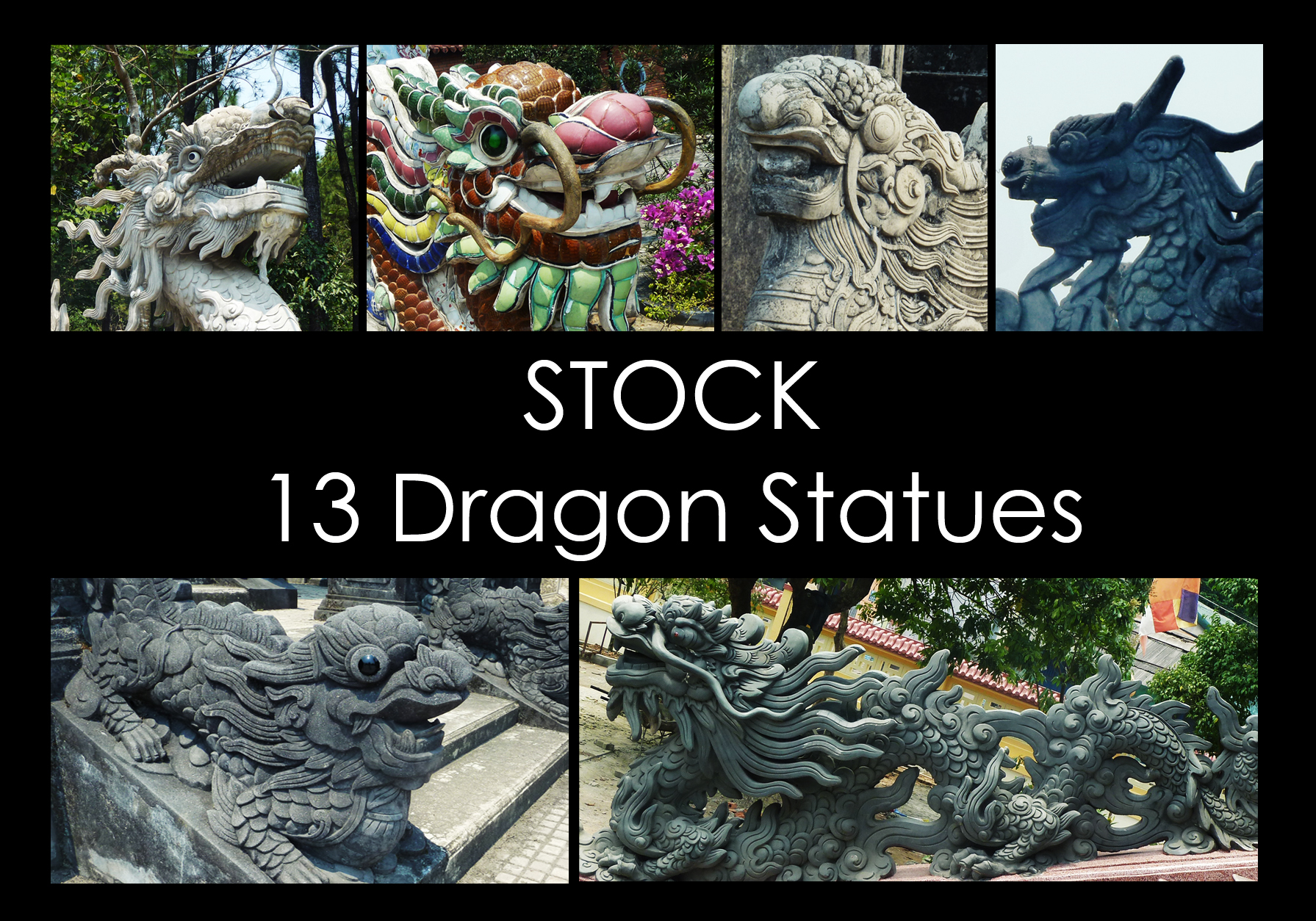 Dragon Statues STOCK PACK