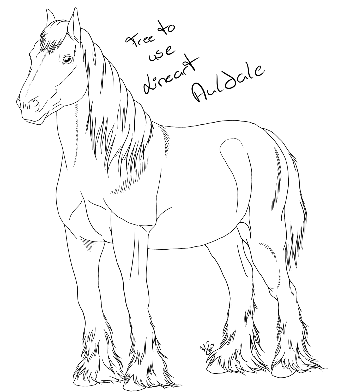 Standing Horse Pony Line art Sketch, horse, horse, animals, mare png