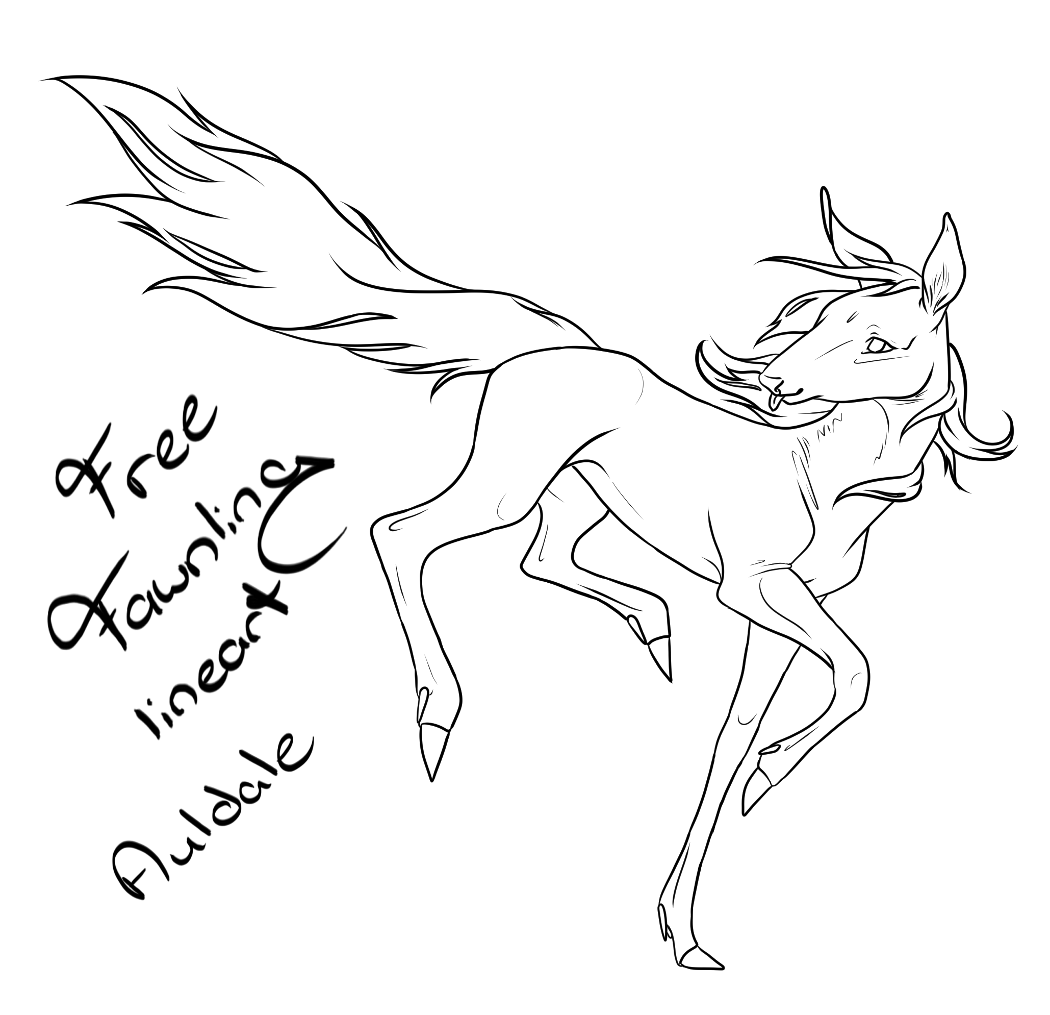 Free to use - Fawn Lineart by Auldale on DeviantArt