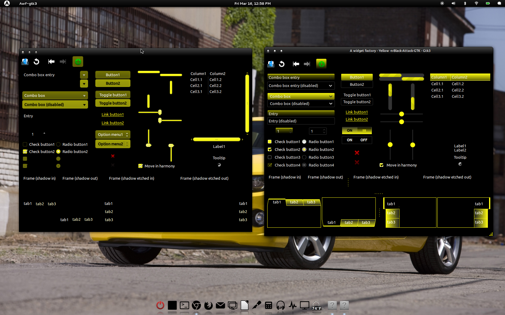 Yellow and Black Attack GTK v3