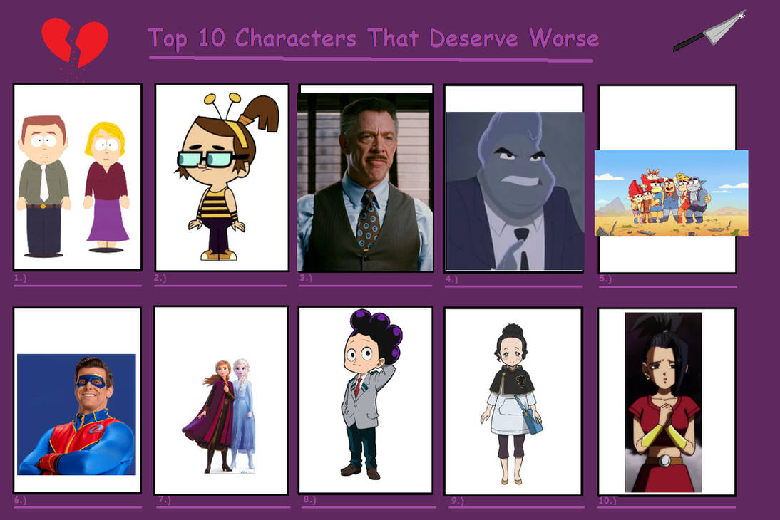 Top 10 Characters That Deserve Worse by NeoTheBat100 on DeviantArt