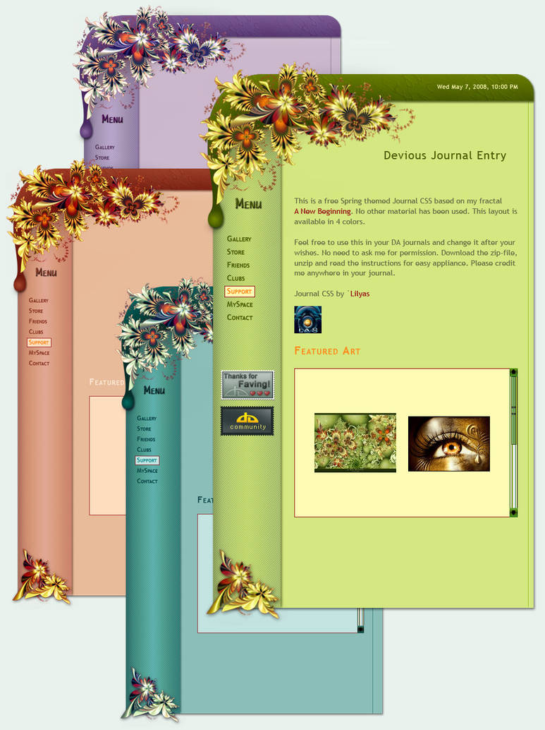 Free CSS: SPRING - 4 Colors by Lilyas on DeviantArt