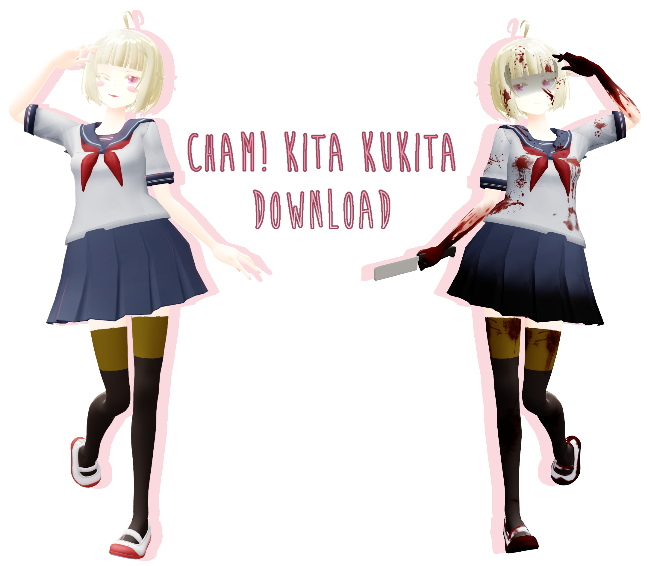 [MMD x YANDERE OC] Cham! Kita Kukita v2 [DL] by InvaderIka on DeviantArt