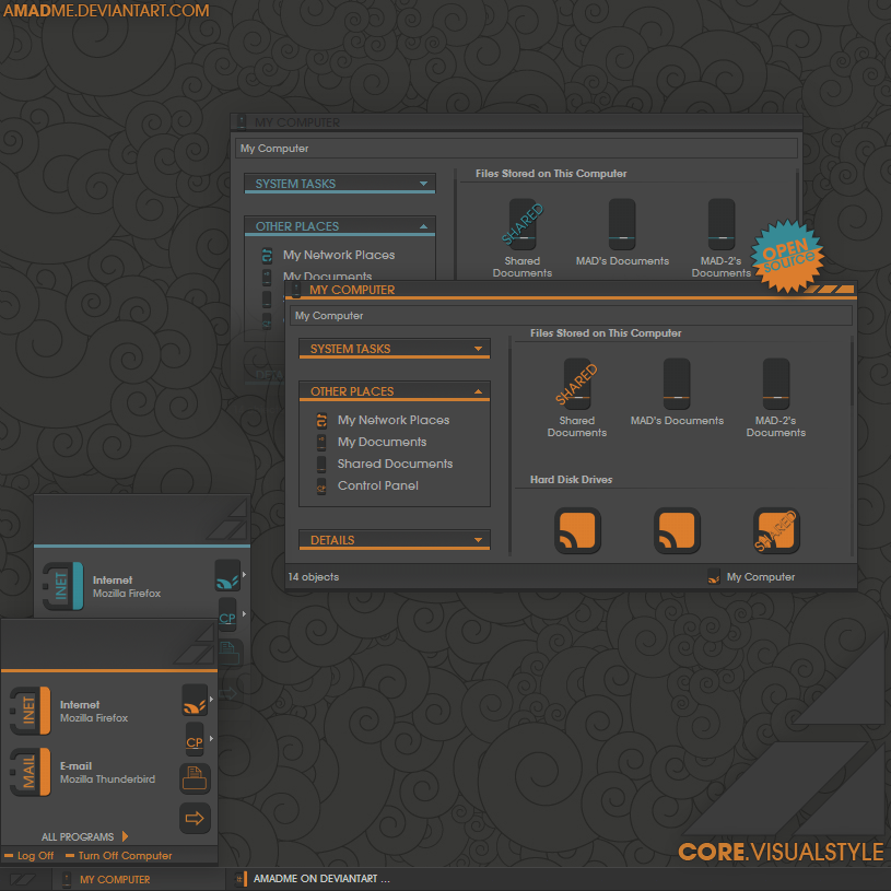 Тема Core. Themes Orange Cream for windowblinds. Creative core 1.12